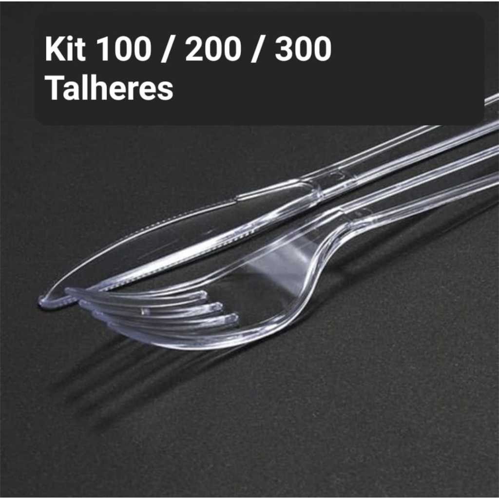 Kit TALHERES Descartável Refeição - CHURRASCO GARFO FACA RESISTENTE FESTA ANIVERSÁRIO 100 200 300