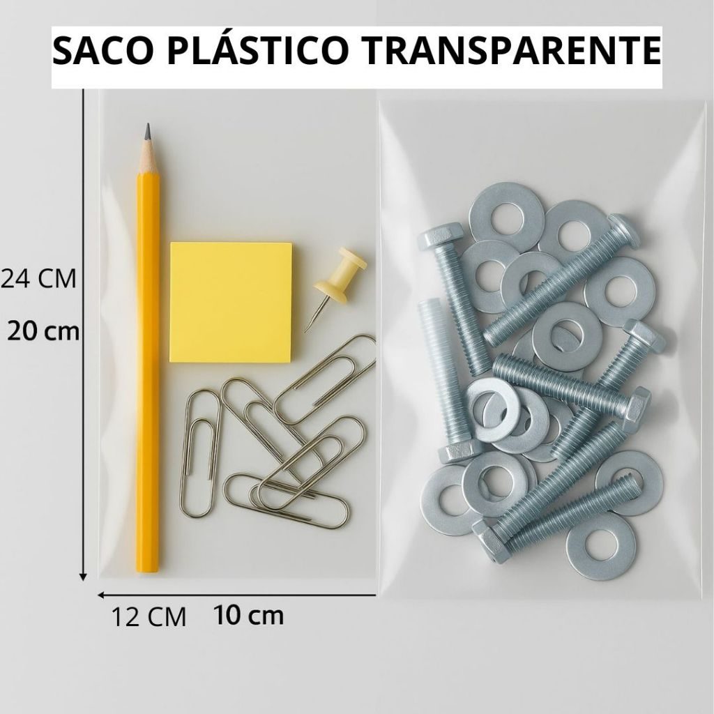 Saco Plástico Transparente 10x20 | 10X24 | 12x24cm Saquinho Bijuteria 500 Unidades PE Virgem Sem Zip