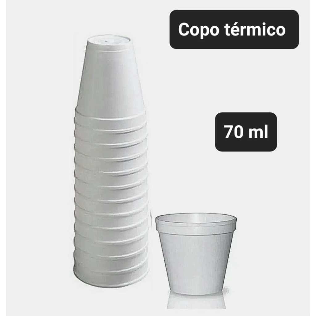 Copo 70 ml De Isopor Térmico para Café Chá Bebida Quente Fria Descartável 25-50-100-200 unidades