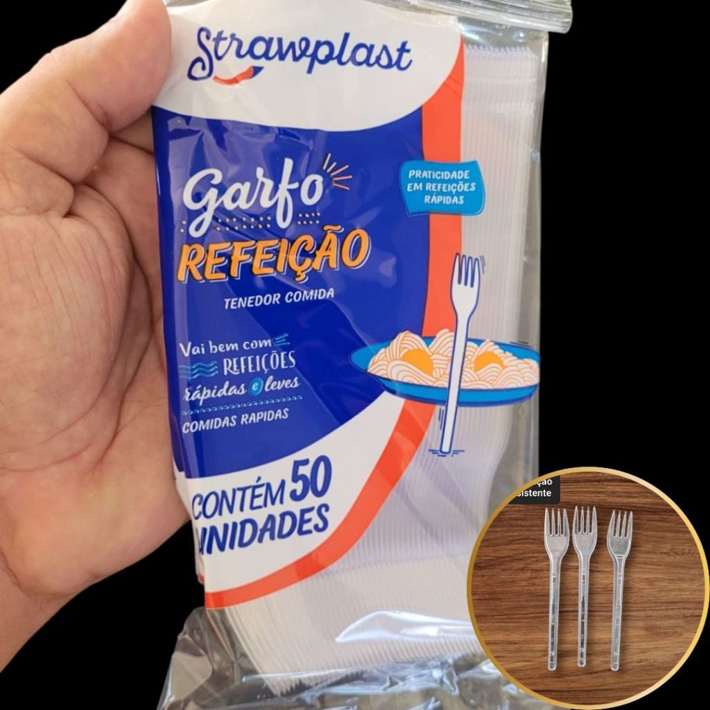 Kit - Garfo Refeição Resistente Descartável Churrasco Festa Aniversário 50 100 150 200 Unidades