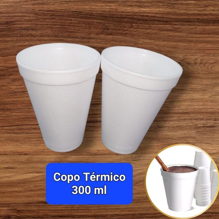 Copo Térmico de Isopor 300 ml Descartável Copos Para Café Suco 50 100 150 Unidades Econômico Ideal