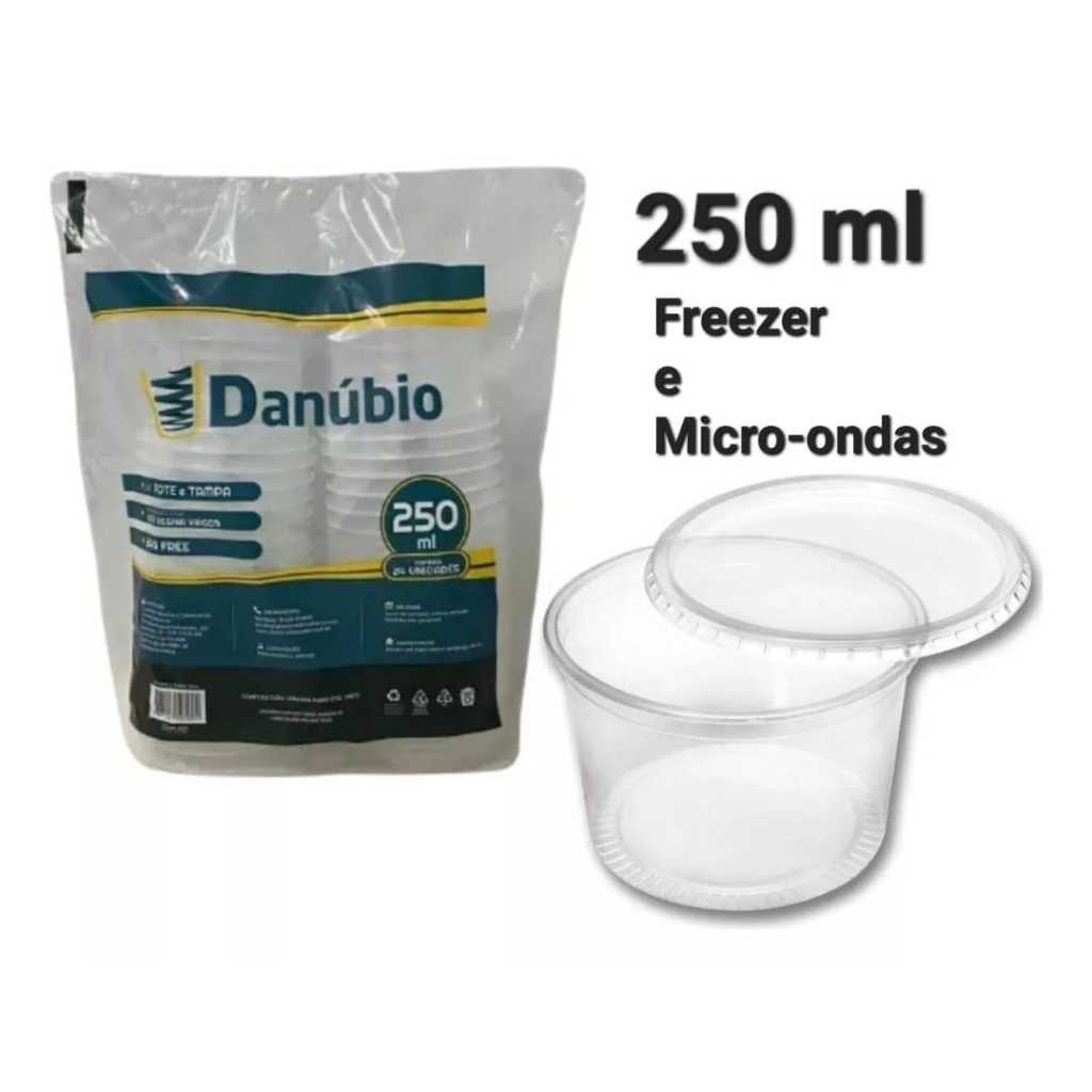Pote para Bolo 250ml c/ Tampa - 24/48 UN Freezer e Microondas