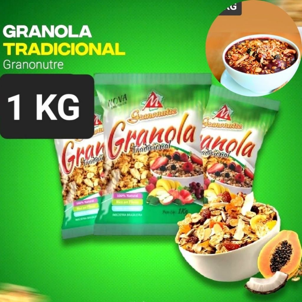 Granola Tradicional GranoNutre Para Açaí Café da Manhã 1kG 2 KG 3KG