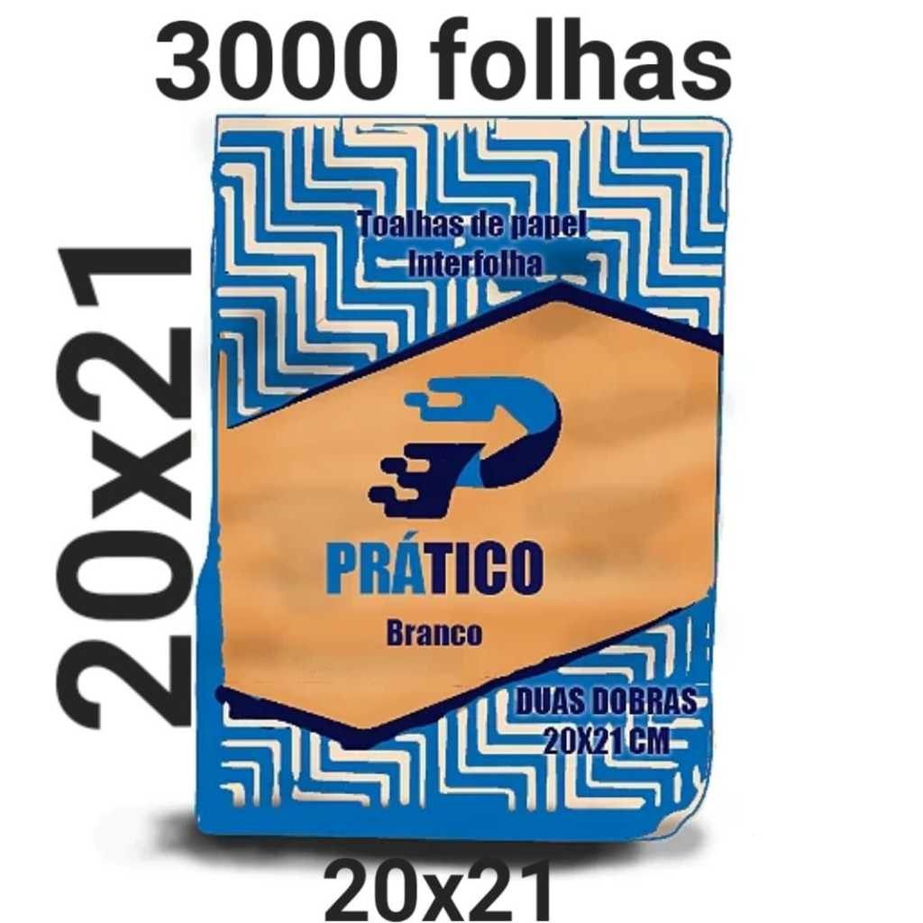 Papel Toalha Interfolha 100% Branco 20x21 Macio C/3000 folhas