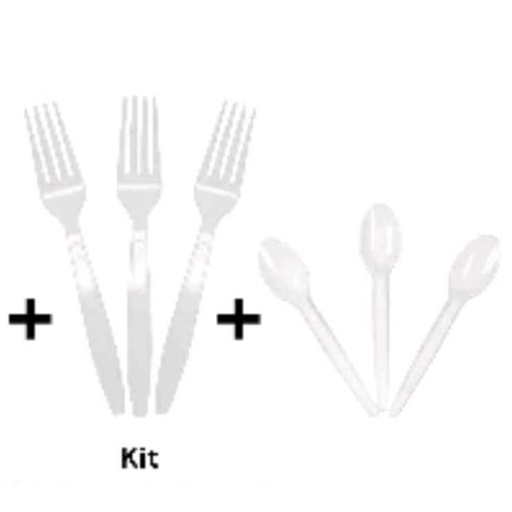 Kit Colher + Garfo Refeição Talher Descartável Churrasco Festa Aniversário 50 100 150 Unidades