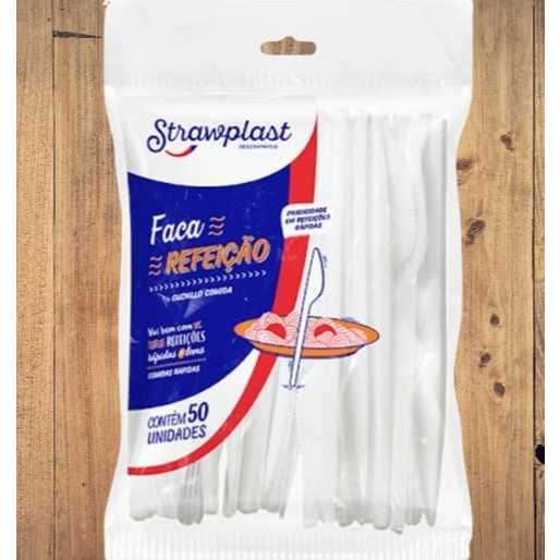 Kit - Faca Descartável Para Refeição e Churrasco Festa Aniversário Cristal 50 100 150 200 Unidades