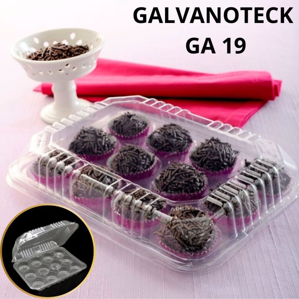 Embalagem Galvanotek Para 12 Doce Docinho Brigadeiro Transparente GA 19 Com 50 Unidades
